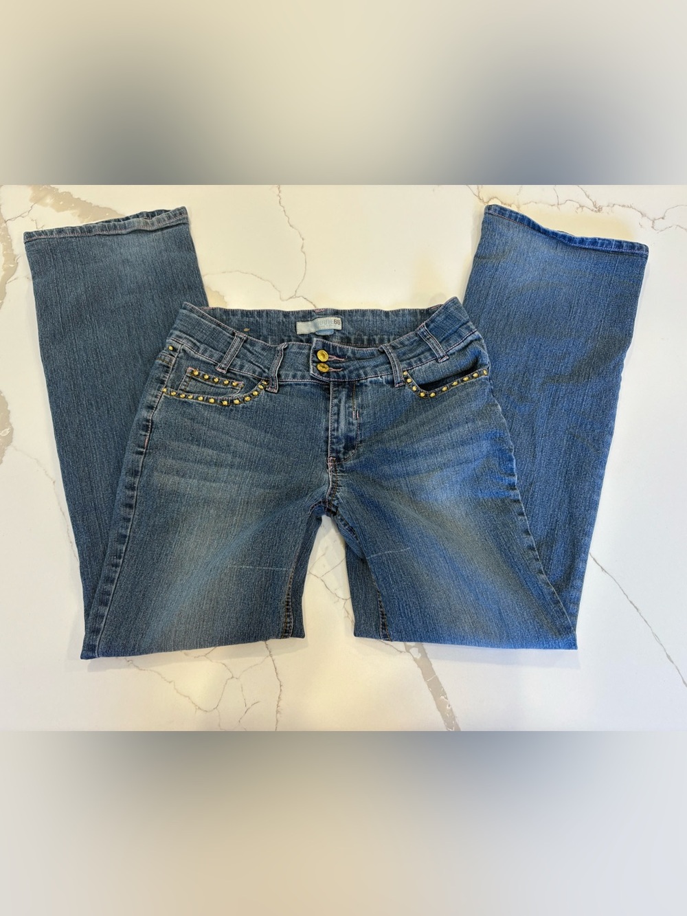 Route 66 Y2K Vintage Embroidered Flare Jeans Size 16 Low Rise